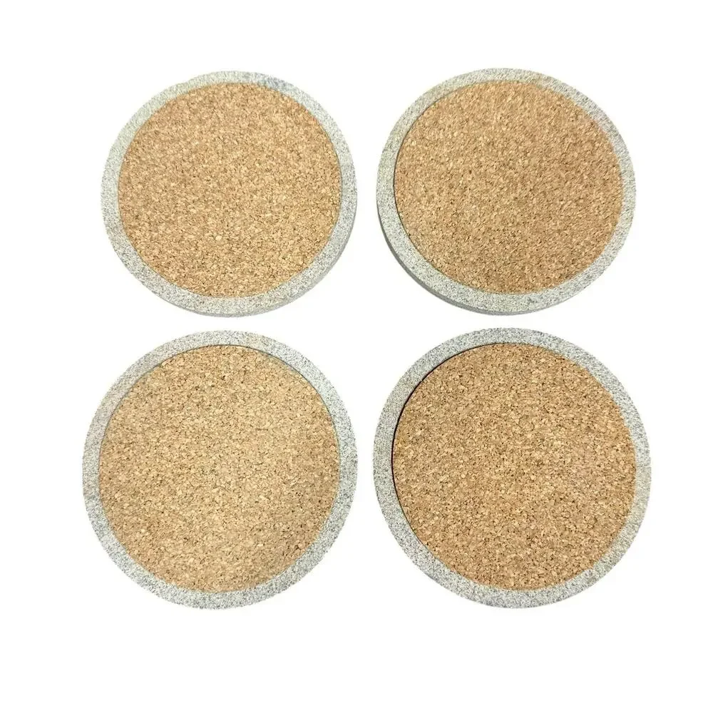 Vtg Thirstystone Set of 4 Winter Cardinal Bird Stone Coasters Cork Back Round 4
